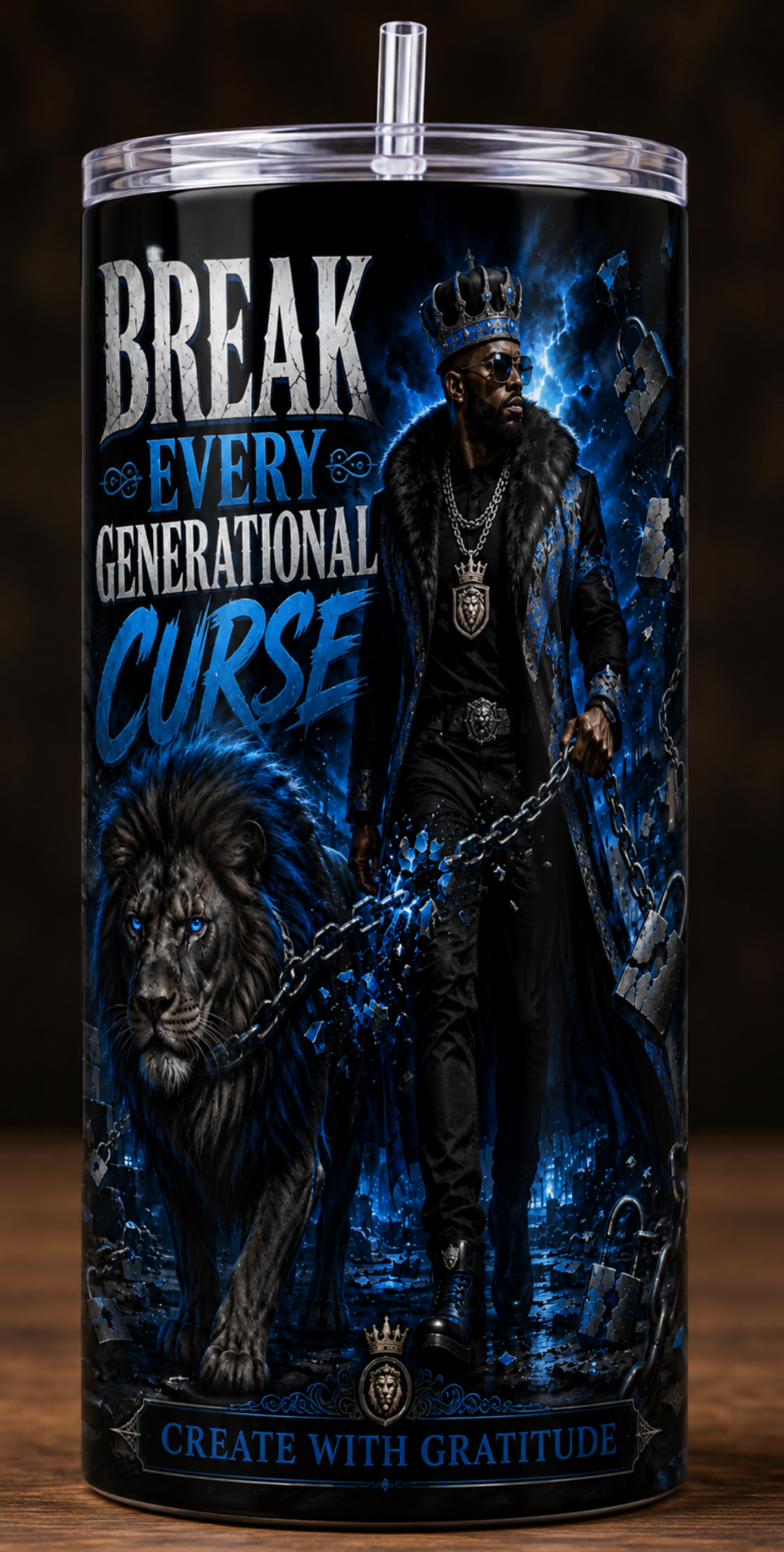 Blue empowerment tumbler